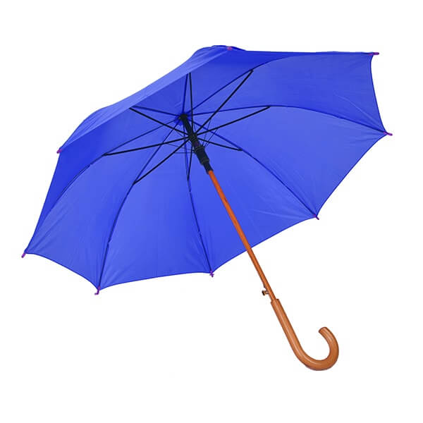 Ahşap Baston Saplı Mavi Promosyon Şemsiye