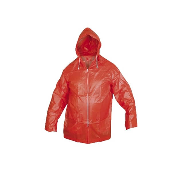 0,14 MM Kırmızı Kısa Ceket Yağmurlu